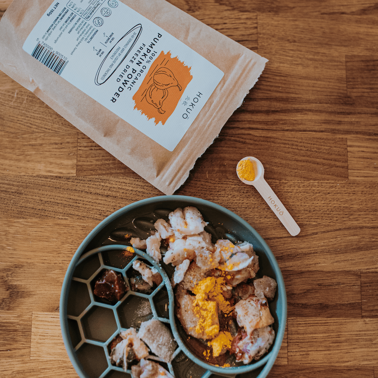 Hokuō® biologische vriesgedroogde pompoen voor hond - KwispelKado