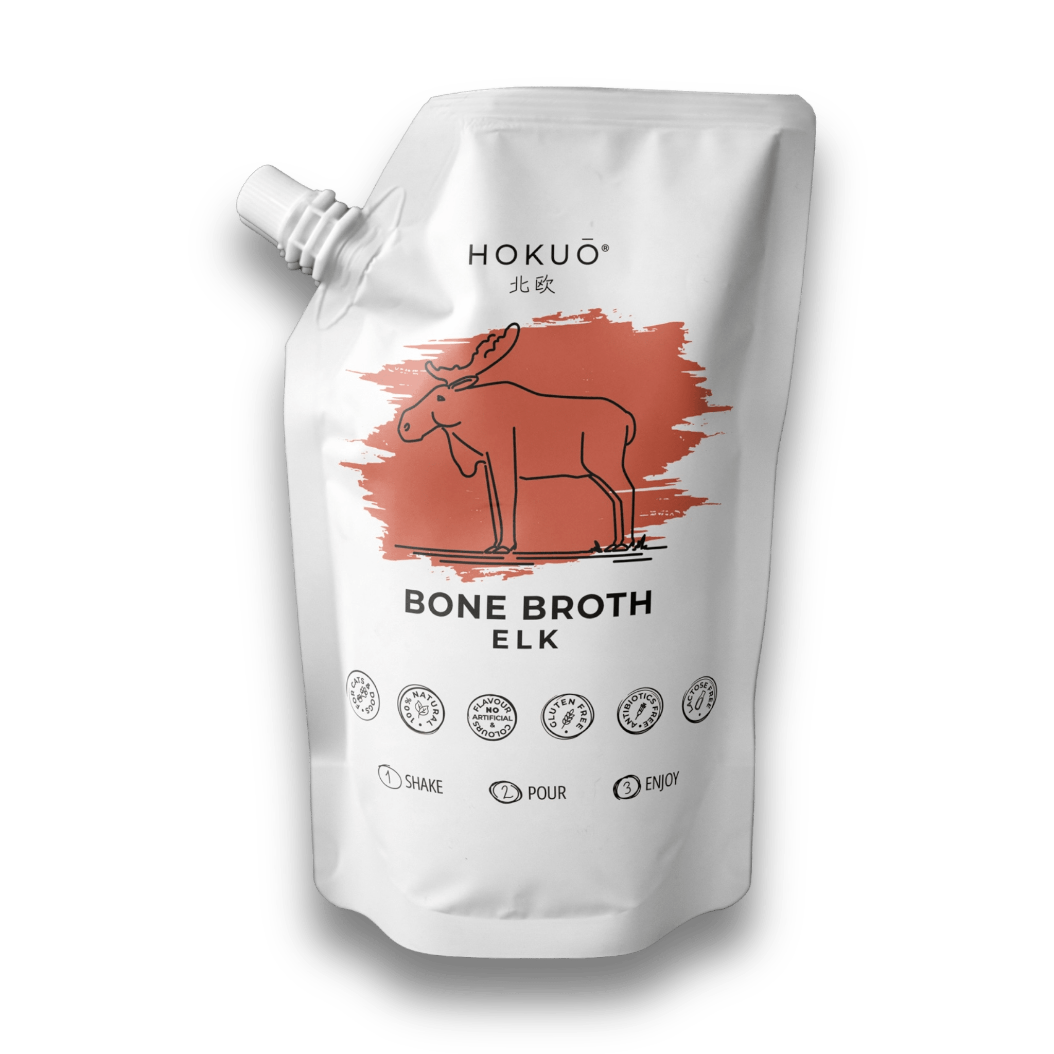 Hokuō® bottenbouillon met eland voor hond - KwispelKado