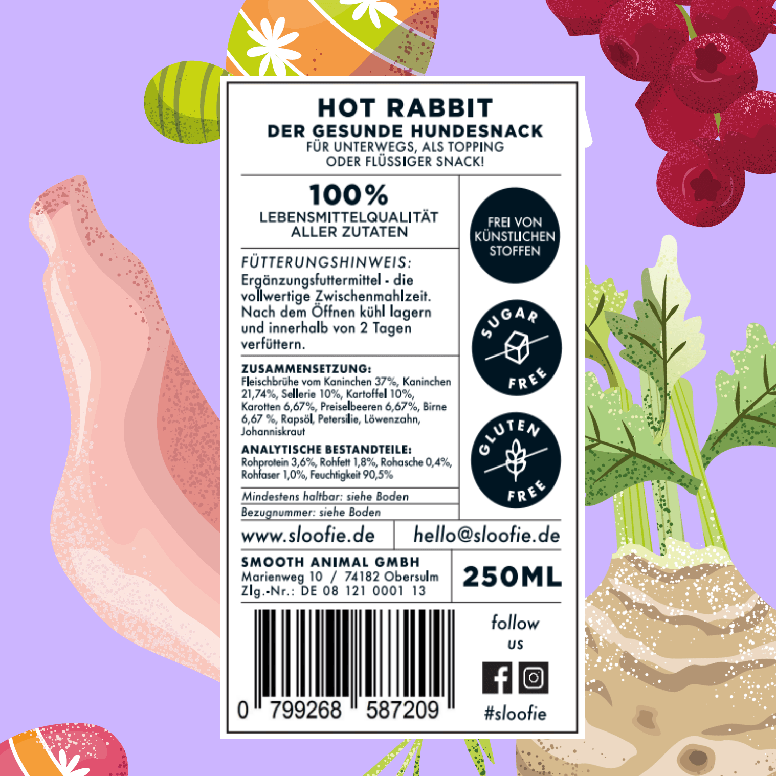 Sloofie de Hondensmoothie - Konijn - KwispelKado