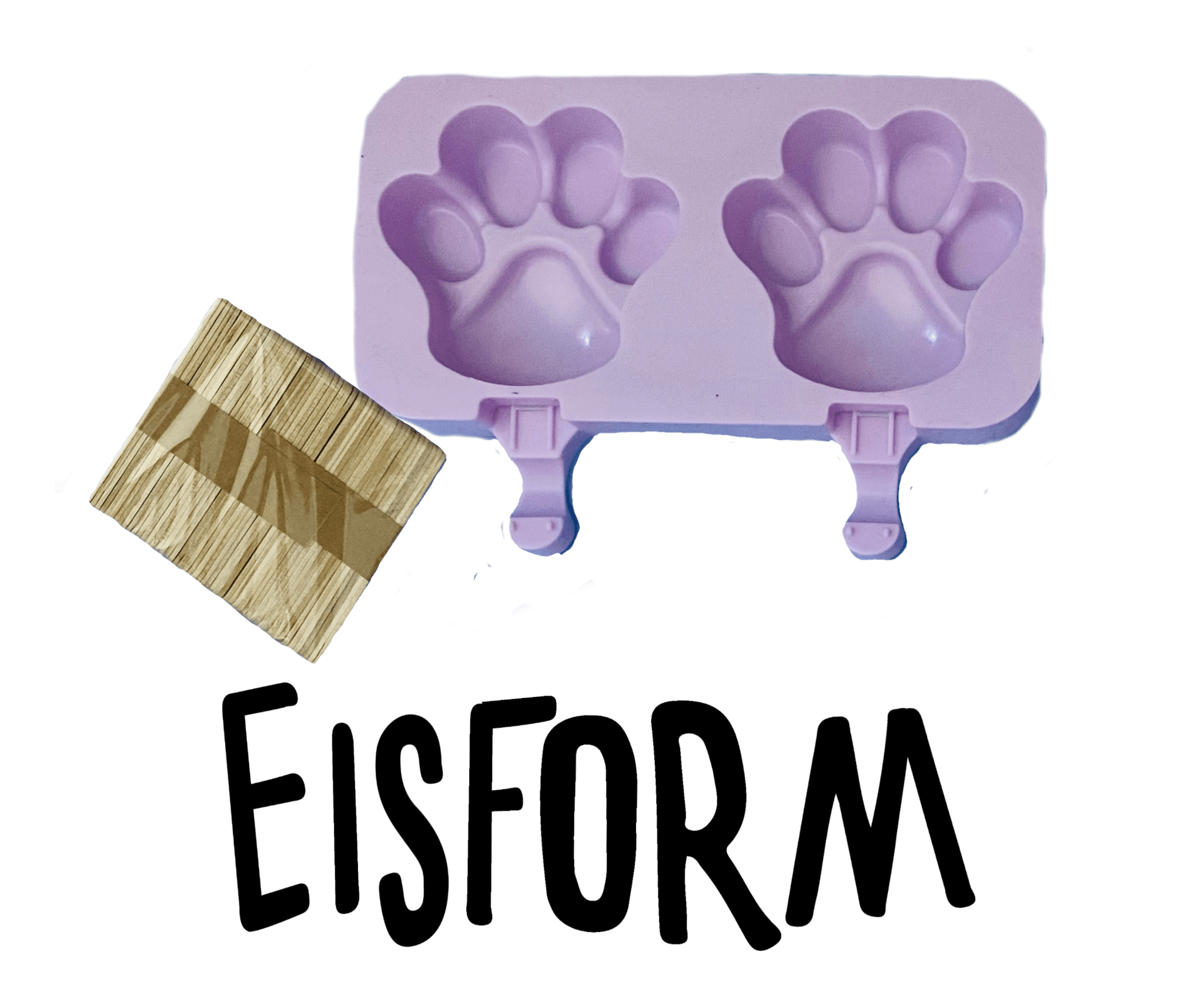 XXL Siliconen IJsmal Hondenpoot op Stokje + 50 Stokjes - KwispelKado